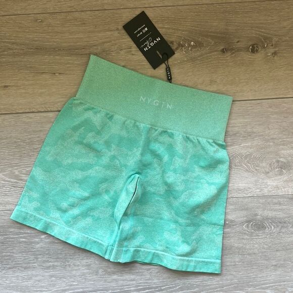 NVGTN PRO SHORTS SAGE GREEN CAMO SEAMLESS S NWT - Picture 6 of 6